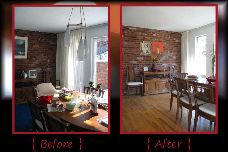 Click to view more before and after photographs of my home staging projects in the photo gallery!