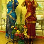 (Classical Indian Dance Costume Display)
The entrance to the dining area after the performance displayed 2 dress forms. It was a great presentation of some of her previous dance attire and made an authentic decorative statement. (Available as a rental for your function) ~